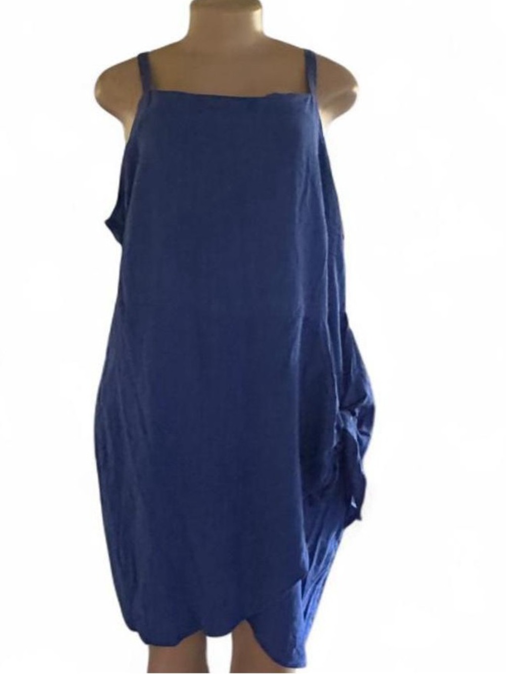 Carmakoma linen’s Royal Blue Sleeveless Tie Side Dress